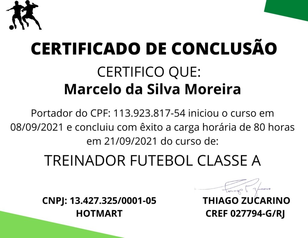 CURSO TREINADOR DE FUTEBOL ONLINE 