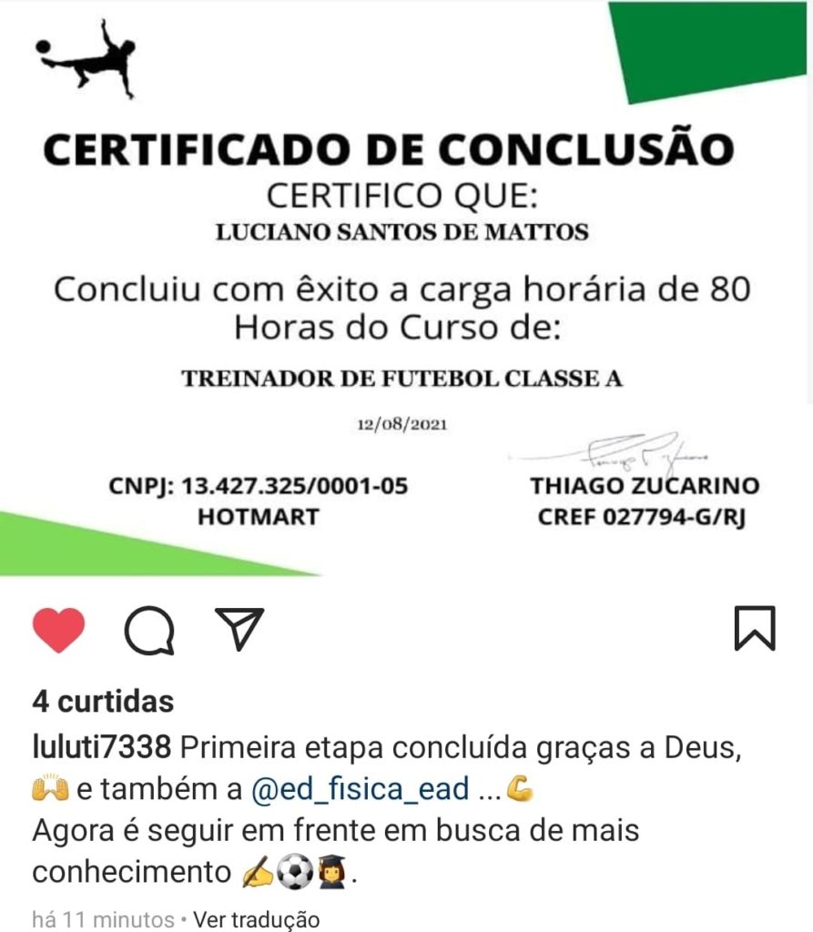 CURSO TREINADOR DE FUTEBOL CLASSE A – CURSO TREINADOR DE FUTEBOL CLASSE A